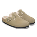 BIRKENSTOCK BOSTON SHEARLING SUEDE TAUPE KARVAVUORILLINEN MOKKACLOG