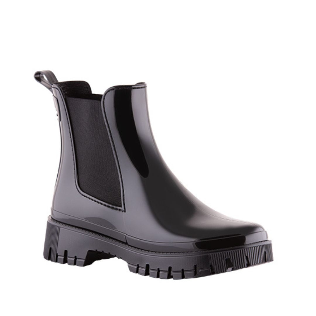 PEACHY BLACK VEGAN RUBBER BOOTS