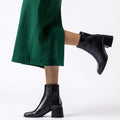 RODOLFO BLACK LEATHER ANKLE BOOTS