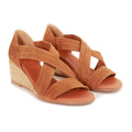 ISABEL SOFT CHESTNUT SUEDE SANDALS WITH WEDGE HEELS