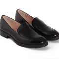 LORIN PLAIN BLACK LEATHER LOAFERS