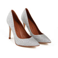 EMILY PUMP GLITTER SILVER LEATHER SHOES