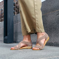 NAYARA GRAY SUEDE SANDALS